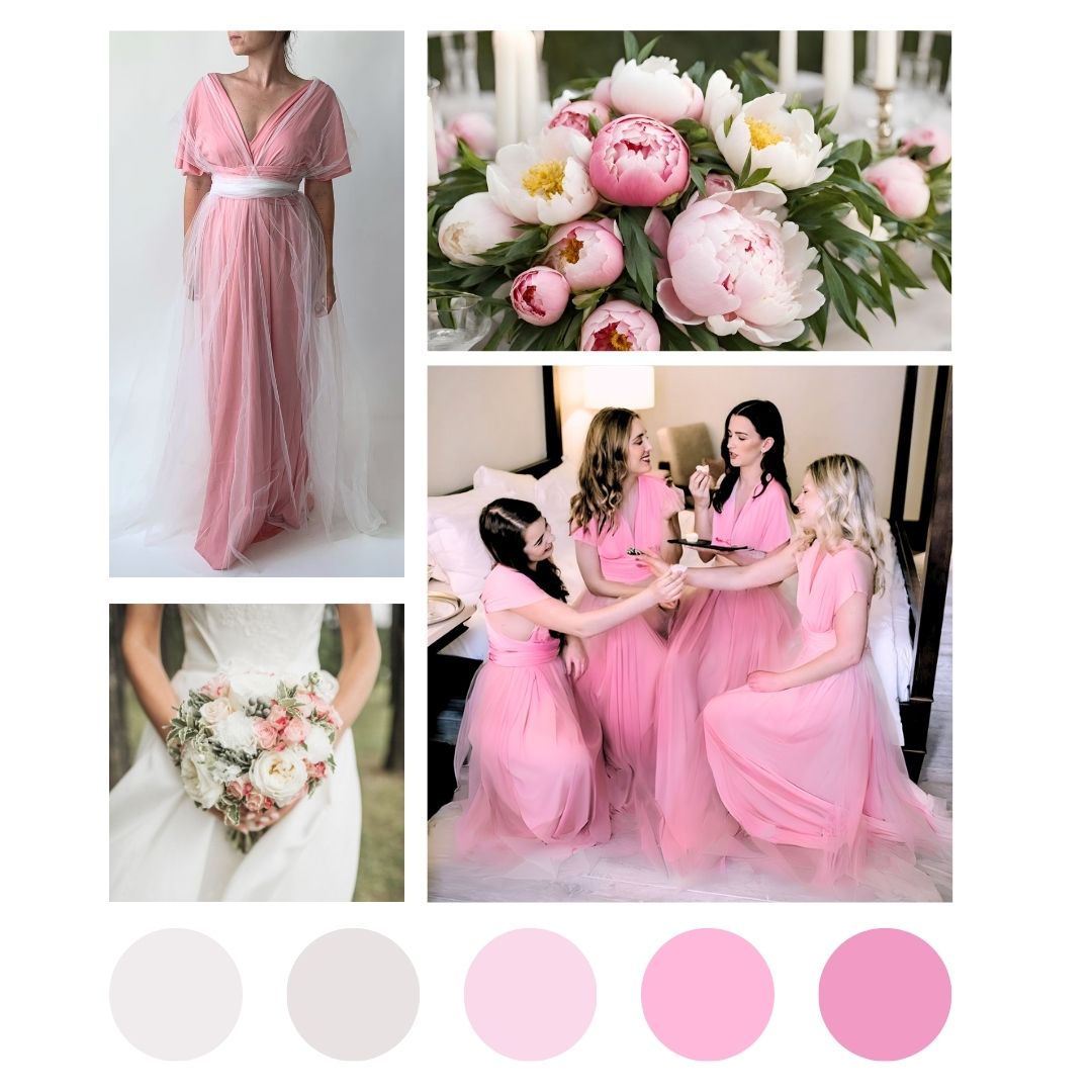 Pudrove ruzova moodboard