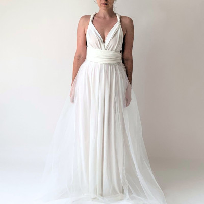 KOMPLET 2v1 dlouhých variabilních šatů kolekce Bohème a tylové sukně Convertibles®