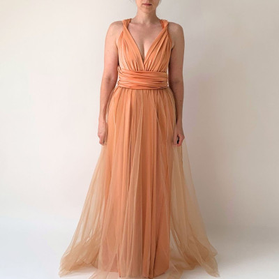 KOMPLET 2v1 dlouhých variabilních šatů kolekce Bohème a tylové sukně Convertibles®