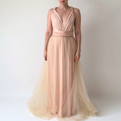 KOMPLET 2v1 dlouhých variabilních šatů kolekce Bohème a tylové sukně Convertibles®