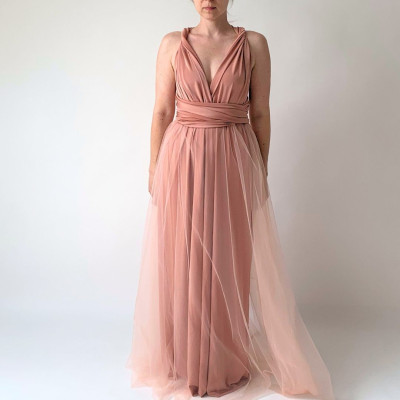 KOMPLET 2v1 dlouhých variabilních šatů kolekce Bohème a tylové sukně Convertibles®