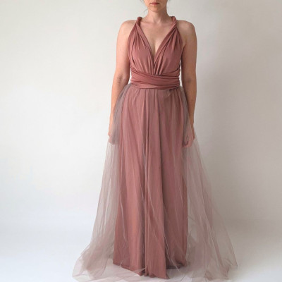 KOMPLET 2v1 dlouhých variabilních šatů kolekce Bohème a tylové sukně Convertibles®