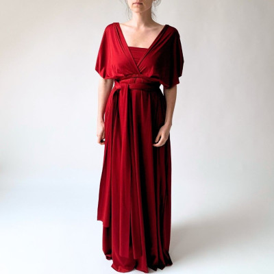 Dlouhé variabilní šaty Convertibles® NILPET® z kolekce Bohème, dlouhé vínové