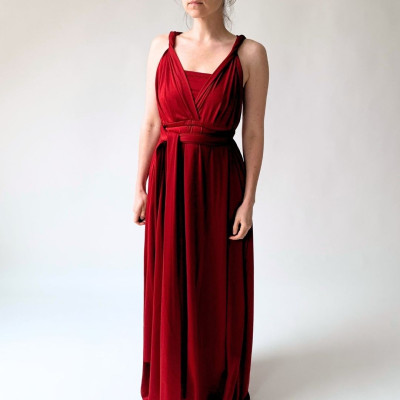 Dlouhé variabilní šaty Convertibles® NILPET® z kolekce Bohème, dlouhé vínové