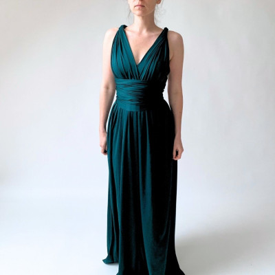 Dlouhé variabilní šaty Convertibles® NILPET® z kolekce Bohème, borovicové