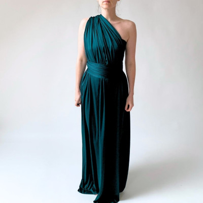 Dlouhé variabilní šaty Convertibles® NILPET® z kolekce Bohème, borovicové