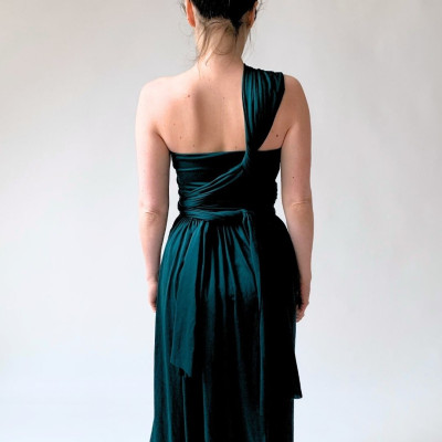 Dlouhé variabilní šaty Convertibles® NILPET® z kolekce Bohème, borovicové