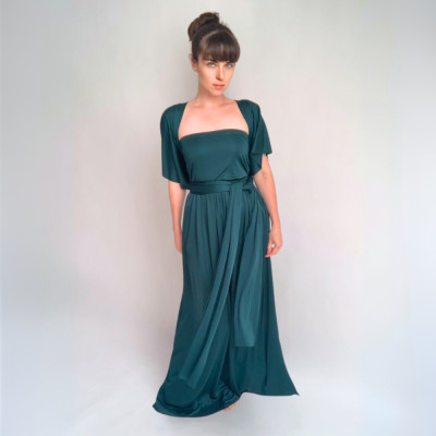 Dlouhé variabilní šaty Convertibles® NILPET® z kolekce Bohème, borovicové