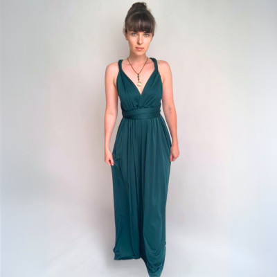 Dlouhé variabilní šaty Convertibles® NILPET® z kolekce Bohème, borovicové