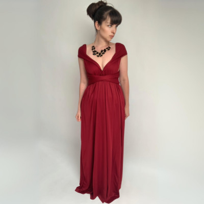 Dlouhé variabilní šaty Convertibles® NILPET® z kolekce Bohème, dlouhé vínové