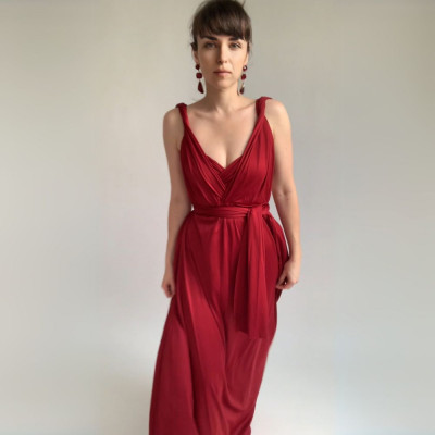 Dlouhé variabilní šaty Convertibles® NILPET® z kolekce Bohème, dlouhé vínové