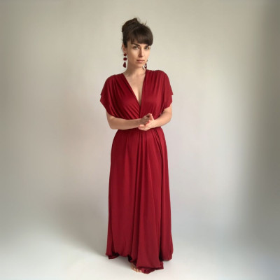 Dlouhé variabilní šaty Convertibles® NILPET® z kolekce Bohème, dlouhé vínové