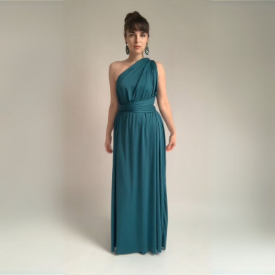 Dlouhé variabilní šaty Convertibles® NILPET® z kolekce Bohème, petrolejové