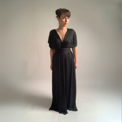 Dlouhé variabilní šaty Convertibles® NILPET® z kolekce Bohème, antracitové