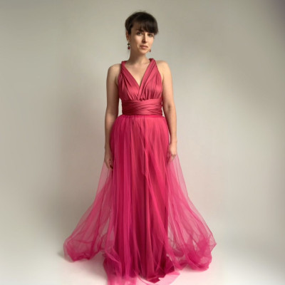 Magenta variabilní šaty NILPL A a tylová sukně magenta