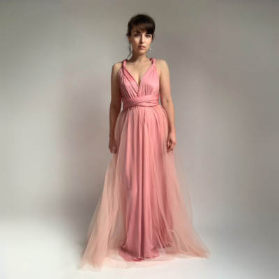 KOMPLET dlouhých šatů Bohème Convertibles® NILPLA® a tylové sukně