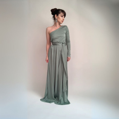 Dlouhé variabilní šaty Convertibles® NILPLA® - Longevita s rukávy, mátová barva, multiway dress, infinity dress