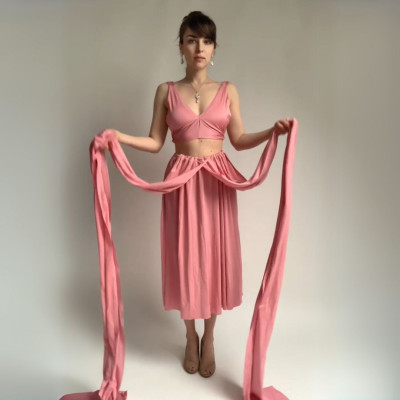 Komplet NILPLA midi šatů a podprsenky