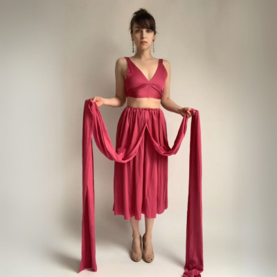 Komplet NILPLA midi šatů a podprsenky