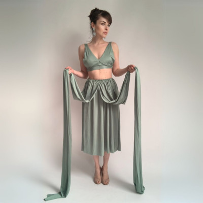 Komplet NILPLA midi šatů a podprsenky