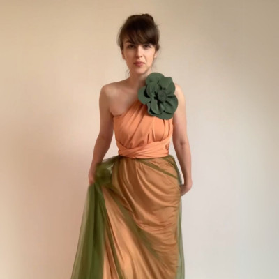 Komplet NILPLA midi šatů a podprsenky