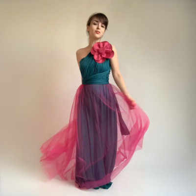 Komplet NILPLA midi šatů a podprsenky