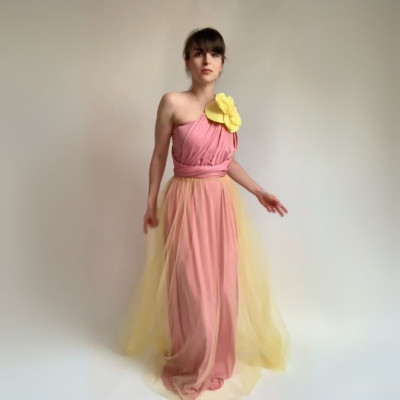 Komplet NILPLA midi šatů a podprsenky