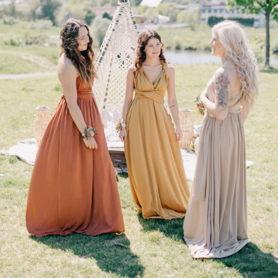 Dlouhé variabilní šaty Convertibles® střihu Bohème s bandeau topem