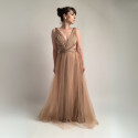 komplet variabilních šatů Boheme a tylové sukně, hnědé šaty