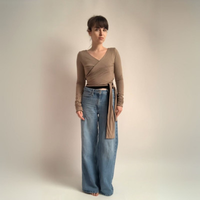 Variabilní oboustranný crop top s rukávy Convertibles® Bamboo Longevita