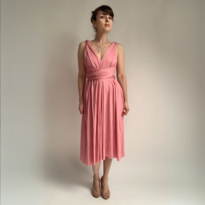 Midi variabilní šaty Convertibles® NILPLA® z kolekce Bohème - pudrově růžové