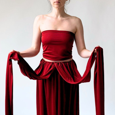 Midi variabilní šaty Convertibles® NILPET® z kolekce Bohème, vínové