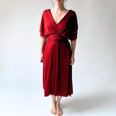 Midi variabilní šaty Convertibles® NILPET® z kolekce Bohème, vínové