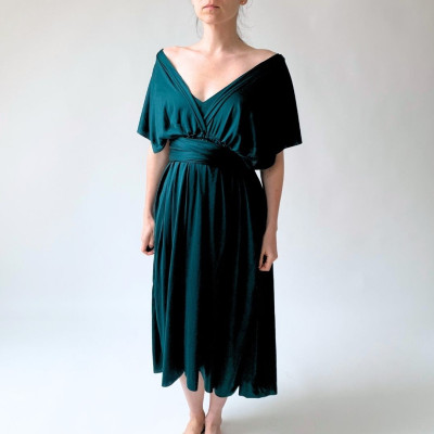 Midi variabilní šaty Convertibles® NILPET® z kolekce Bohème, borovicové