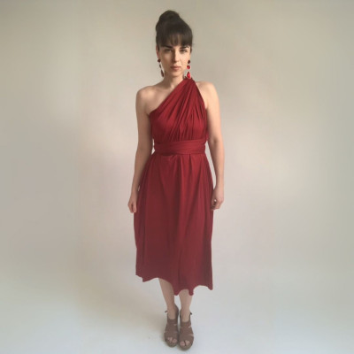 Midi variabilní šaty Convertibles® NILPET® z kolekce Bohème, vínové