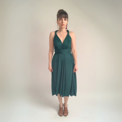 Midi variabilní šaty Convertibles® NILPET® z kolekce Bohème, borovicové