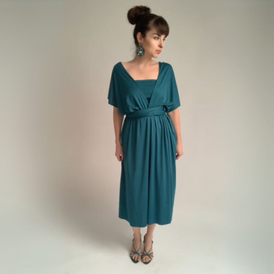 Midi variabilní šaty Convertibles® NILPET® z kolekce Bohème, petrolejové