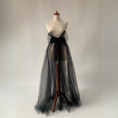 Dlouhé černé krycí tylové šaty Convertibles®