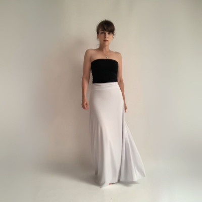 Set CROP TOP Bohème + dlouhá sukně - White Collection