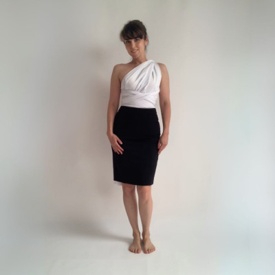 Set CROP TOP Bohème + dlouhá sukně - White Collection