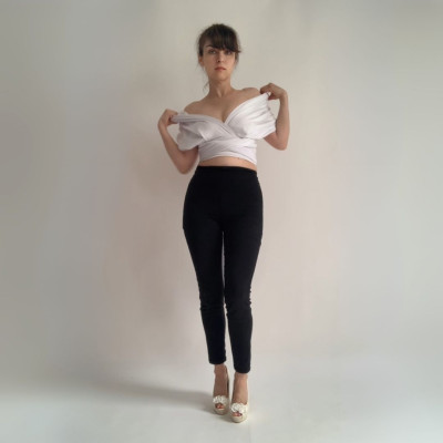 Set CROP TOP Bohème + dlouhá sukně - White Collection