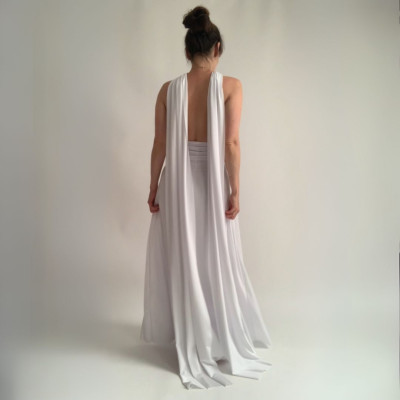 Set CROP TOP Bohème + dlouhá sukně - White Collection