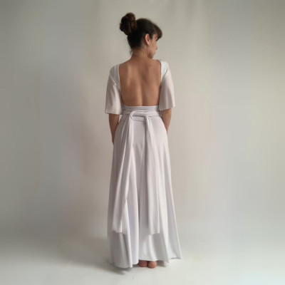 Set CROP TOP Bohème + dlouhá sukně - White Collection