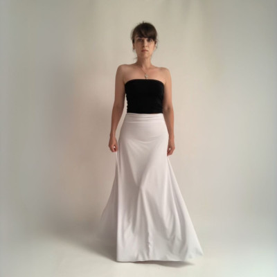 Set CROP TOP Bohème + dlouhá sukně - White Collection