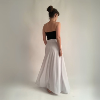 Set CROP TOP Bohème + dlouhá sukně - White Collection