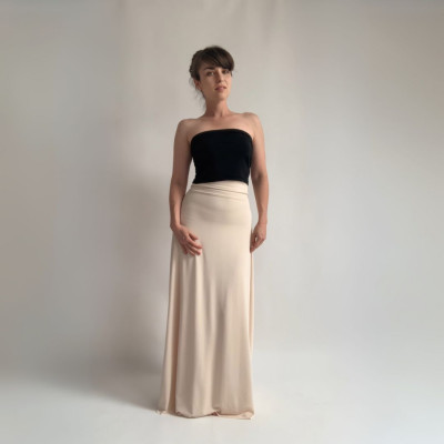 Set CROP TOP Bohème + dlouhá sukně - White Collection