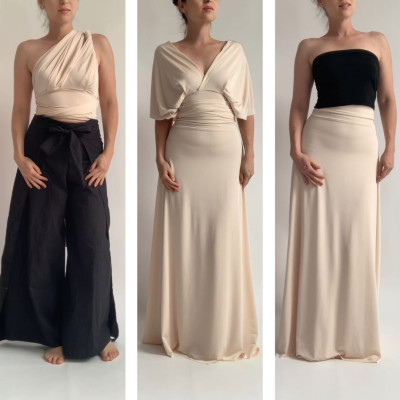 Set CROP TOP Bohème + dlouhá sukně - White Collection