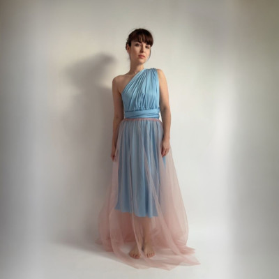 KOMPLET 2v1 - MIDI variabilní šaty Bohème Convertibles® NILPLA® + DLOUHÁ tylová sukně