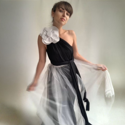 Komplet NILPLA midi šatů a podprsenky