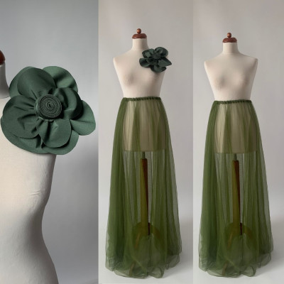 KOMPLET - velká květina + tylová sukně